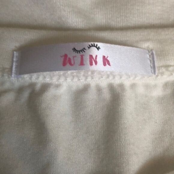 Wink Let’s Flamingo Loose Fitting  White Tank Top - Picture 6 of 6